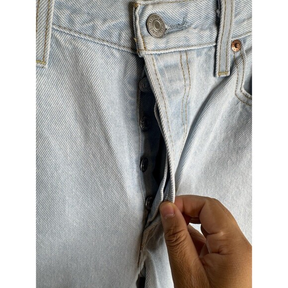 Levi’s Premium Womens Distressed Light Wash Ribcage Straight Ankle Jeans Size 26 - Picture 5 of 12